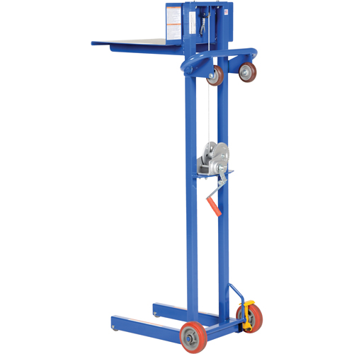 Platform Lift Stacker, Hand Winch Operated, 400 lbs. Capacity, 58" Max Lift Sécurité Médic