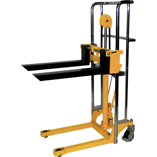 Hydraulic Fork Lift Stacker - VL47, Foot Pump Operated, 880 lbs. Capacity, 47" Max Lift Sécurité Médic