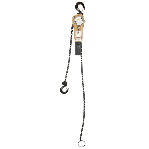 Heavy Duty Gold Series Lever Chain Hoist, 5' Lift, 1000 lbs. (0.5 tons) Capacity, Alloy Steel Chain Sécurité Médic