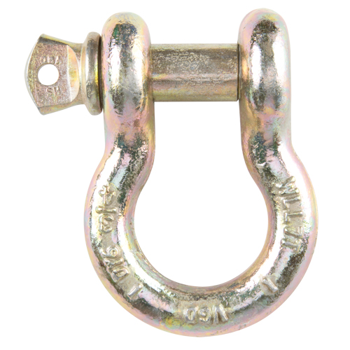Screw Pin Anchor Shackle, 3/8", Screw Pin, Yellow Chromate Plated Sécurité Médic