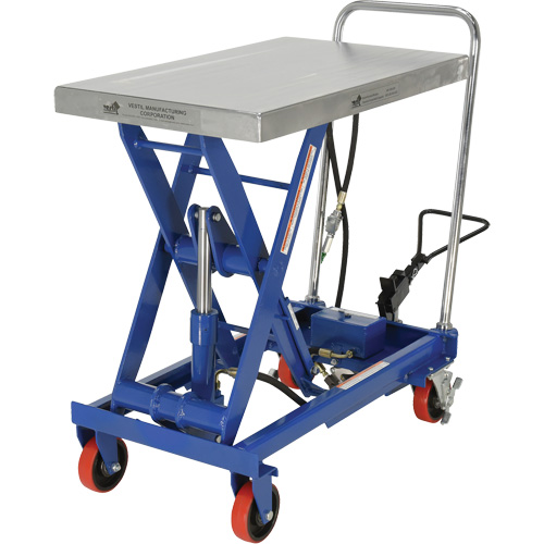 Pneumatic Hydraulic Scissor Lift Table, Steel, 32-1/2" L x 19-3/4" W, 1000 lbs. Cap. Sécurité Médic