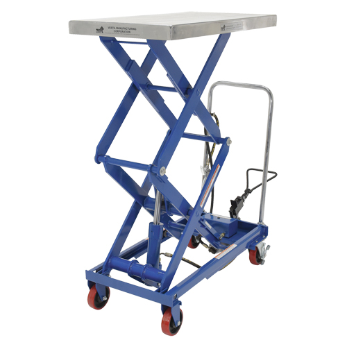 Pneumatic Hydraulic Scissor Lift Table, Steel, 35-1/2" L x 20" W, 800 lbs. Cap. Sécurité Médic