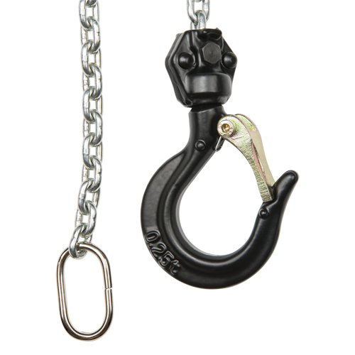 Mini Lever Hoist, 10' Lift, 550 lbs. (0.275 tons) Capacity, Zinc Plated Chain Sécurité Médic