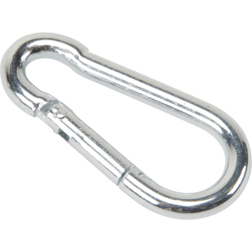 Mousqueton zingu&eacute;, 220 lb (0,11 tonne) Charge d'utilisation max., 3/16" Taille, 5/16" Oeil Sécurité Médic