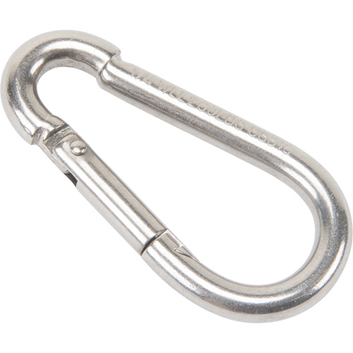 Stainless Steel Snap Hook, 260 lbs (0.13 tons) Working Load Limit, 1/4" Size, 3/8" Eye Sécurité Médic