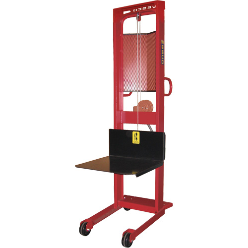 Winch Stacker, Hand Winch Operated, 1000 lbs. Capacity, 70" Max Lift Sécurité Médic