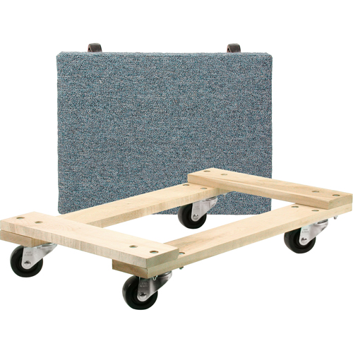 Wood Dollies - Medium-Duty, Polyolefin Wheels, 900 lbs. Capacity, 18" W x 24" D x 7" H Sécurité Médic