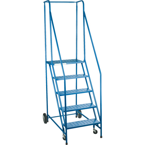 CSA-Certified Rolling Step Ladder, 5 Steps, 22" Step Width, 46" Platform Height, Steel Sécurité Médic