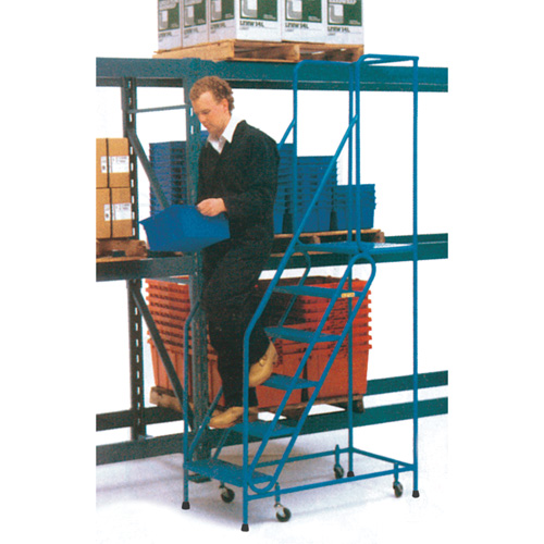 CSA-Certified Rolling Step Ladder, 6 Steps, 22" Step Width, 55" Platform Height, Steel Sécurité Médic