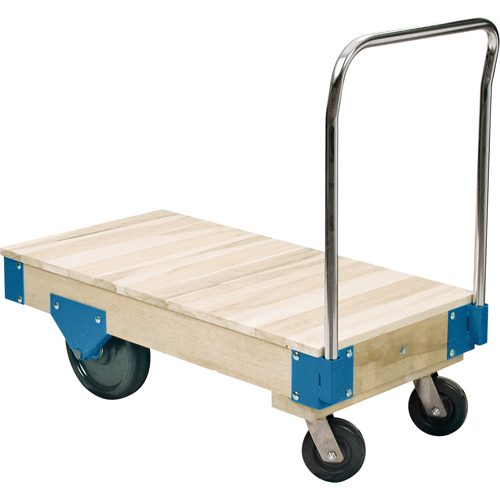 Chariots &agrave; plateforme - Chariots &agrave; plateforme tout en bois, 48" lo x 24" la, Capacit&eacute; de 3000 lb, Roues en Nylon Sécurité Médic