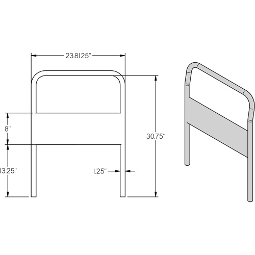 24" Chrome Handle for Platform Truck Sécurité Médic