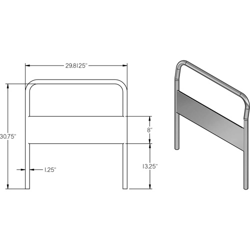 30" Chrome Handle for Platform Truck Sécurité Médic