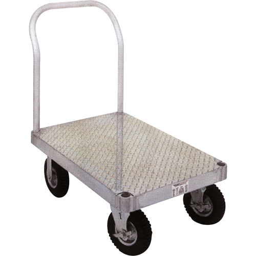 Aluminum Platform Truck, 24" W x 48" L, 2000 lbs. Cap., Rubber Wheels Sécurité Médic