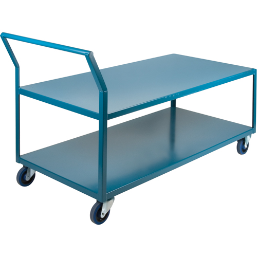 Heavy-Duty Low Profile Shop Carts, 2 Tiers, 30" W x 72" D x 40" H, 1200 lbs. Cap. Sécurité Médic