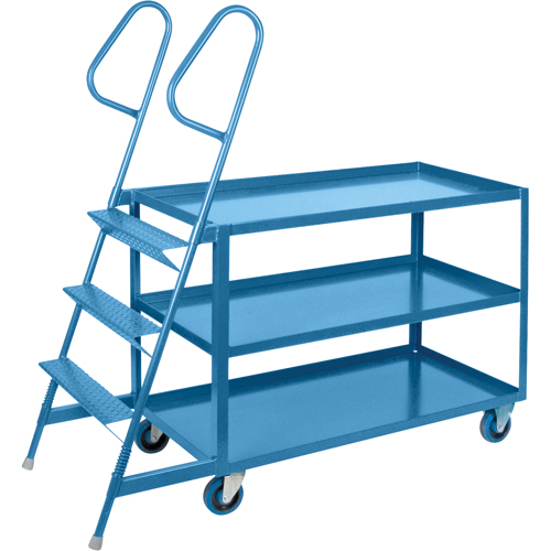 Stock Picking Carts, Steel, 24" W x 64" D, 3 Shelves, 1200 lbs. Capacity Sécurité Médic