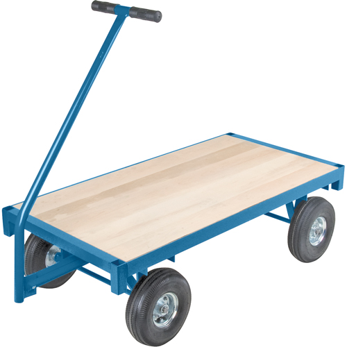 Ergonomic Platform Wagon Trucks, 36" W x 72" L, 45" Handle, 1000 lbs. Capacity, 10" Wheel Dia., Pneumatic Wheels Sécurité Médic