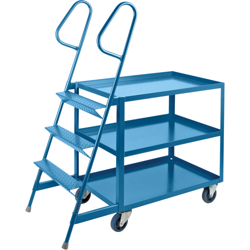 Stock Picking Carts, Steel, 24" W x 52" D, 3 Shelves, 1200 lbs. Capacity Sécurité Médic