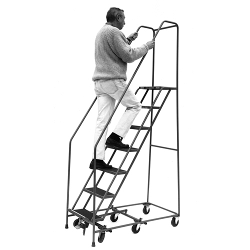 All Directional Ladders, 7 Steps, 16" Step Width, 70" Platform Height, Steel Sécurité Médic
