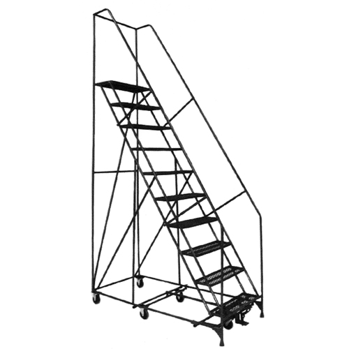 All Directional Ladders, 12 Steps, 24" Step Width, 120" Platform Height, Steel Sécurité Médic
