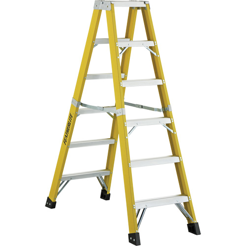 6600 Series Industrial Heavy-Duty 2-Way Stepladders, Fibreglass, 300 lbs. Capacity, 6' Sécurité Médic