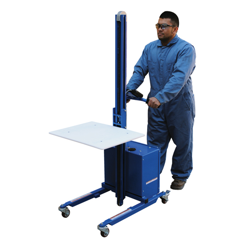 Gerbeur &agrave; plateforme &agrave; &eacute;l&eacute;vation rapide, M&eacute;canisme &eacute;lectrique, Capacit&eacute; de 175 lb, Levage max de 57" Sécurité Médic