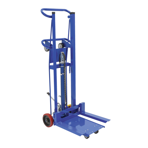 Empileur &agrave; plateforme, M&eacute;canisme Pompe au pied, Capacit&eacute; de 750 lb, Levage max de 52" Sécurité Médic