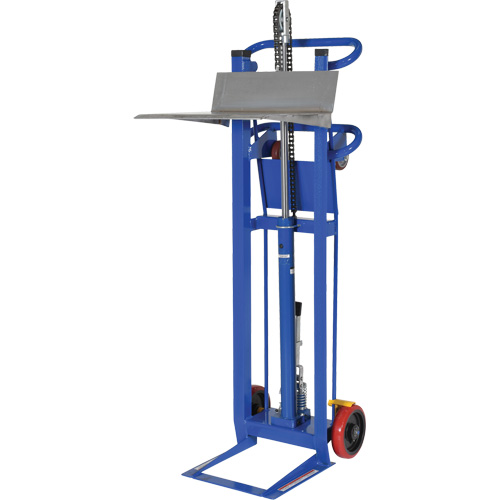 Gerbeur &agrave; plateforme hydraulique, M&eacute;canisme Pompe au pied, Capacit&eacute; de 750 lb, Levage max de 52" Sécurité Médic