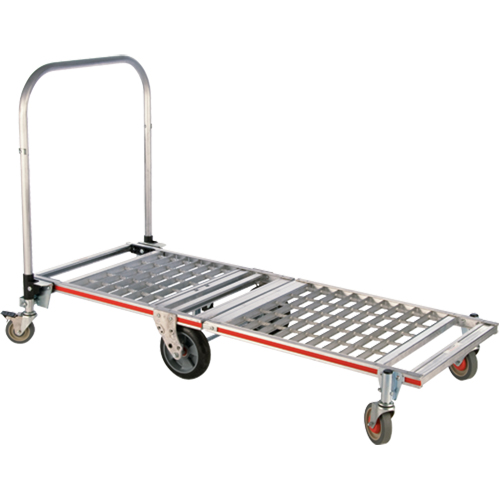Chariot &agrave; plateforme repliable &agrave; six roues, Aluminium, 1550 lb, 61-7/8" lo x 23-1/4" la, Hauteur 39" Sécurité Médic