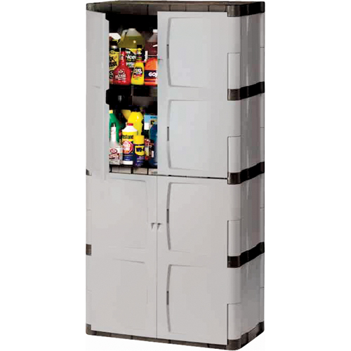 Armoire robuste, Plastique, 3 Tablettes, 72" h x 36" la x 18" P, Mica et charbon Sécurité Médic