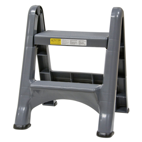 Folding Step Stool, 2 Steps, 19-1/2" x 20-1/2" x 22-3/4" High Sécurité Médic