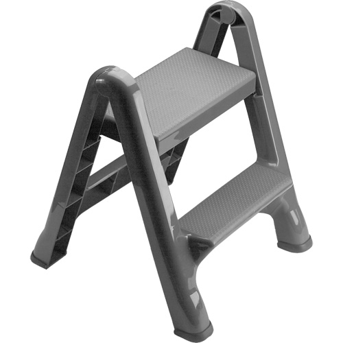 Folding Step Stool, 2 Steps, 19-1/2" x 20-1/2" x 22-3/4" High Sécurité Médic
