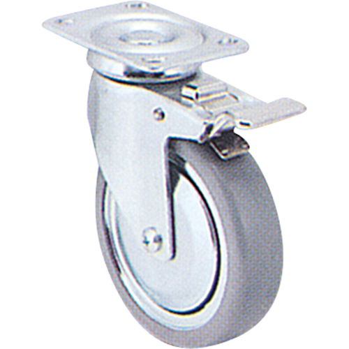 Zinc Plated Caster, Swivel, 5" (127 mm), Polyolefin, 240 lbs. (108 kg.) Sécurité Médic