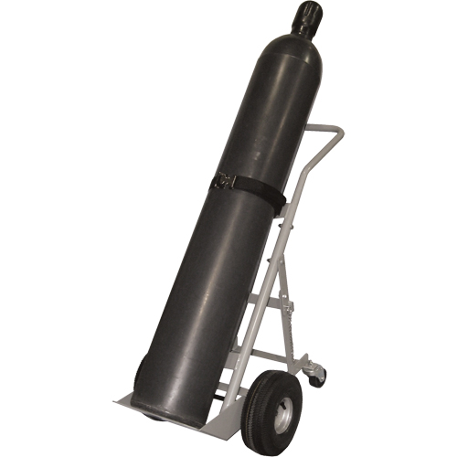 Chariots &agrave; quatre roues pour bouteilles, Roues Pneumatique, Base de 10" la x 8" lo, 1000 lb Sécurité Médic