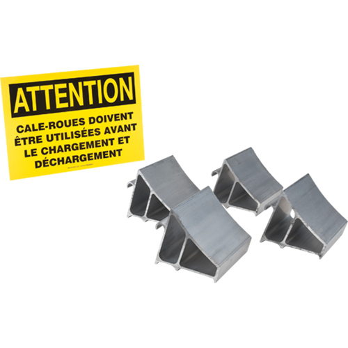 Aluminum Wheel Chock Kit, 7" W x 6" D x 6" H Sécurité Médic
