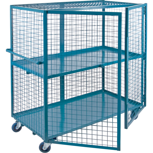 Wire Mesh Truck, 2 Tiers, 39" L x 26" W x 62.5" H, 1200 lbs. Cap. Sécurité Médic