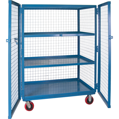 Wire Mesh Truck, 3 Tiers, 51" L x 32" W x 62.5" H, 2400 lbs. Cap. Sécurité Médic