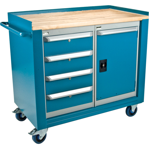 Industrial Duty Mobile Service Workbenches, Wood Surface Sécurité Médic