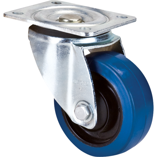 Blue Caster, Swivel, 4" (101.6 mm), Rubber, 350 lbs. (158.8 kg.) Sécurité Médic