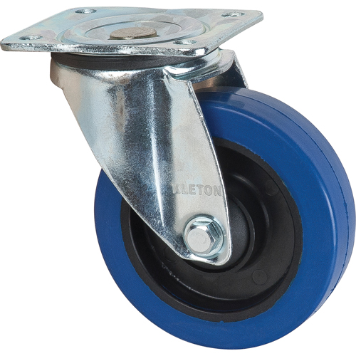 Blue Caster, Swivel, 5" (127 mm), Rubber, 400 lbs. (181 kg.) Sécurité Médic