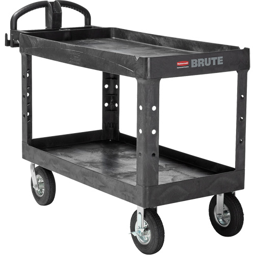 Heavy-Duty Utility Cart, 2 Tiers, 25-1/4" x 33-1/4" x 55", 750 lbs. Capacity Sécurité Médic