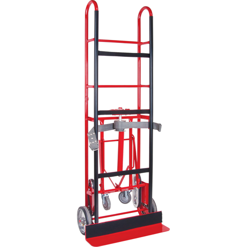 Diable de calibre industriel pour &eacute;lectrom&eacute;nagers, Acier, Capacit&eacute; 850 lb, 24" la x 66" h Sécurité Médic
