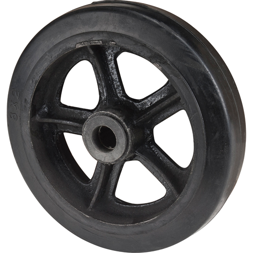 Roue en caoutchouc moul&eacute;, 8" (203 mm) dia. x 2" (51 mm) la, Capacit&eacute; de 400 lb (181 kg) Sécurité Médic