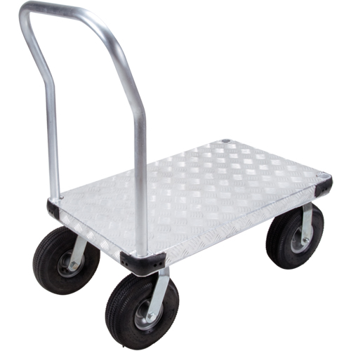 Aluminum Platform Truck, 24" W x 36" L, 1600 lbs. Cap., Pneumatic Wheels Sécurité Médic