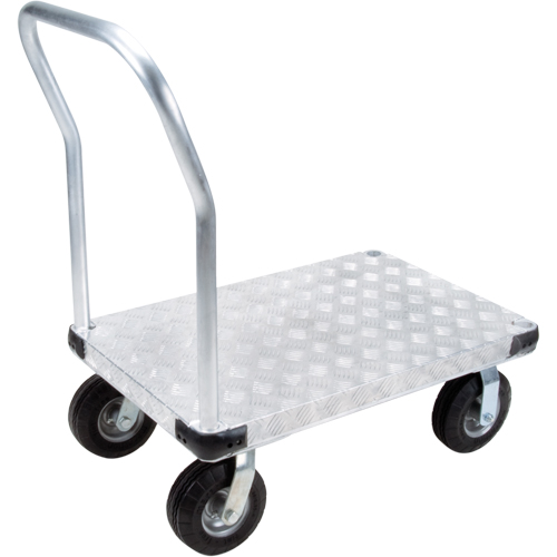 Aluminum Platform Truck, 24" W x 36" L, 1100 lbs. Cap., Flat Free Wheels Sécurité Médic