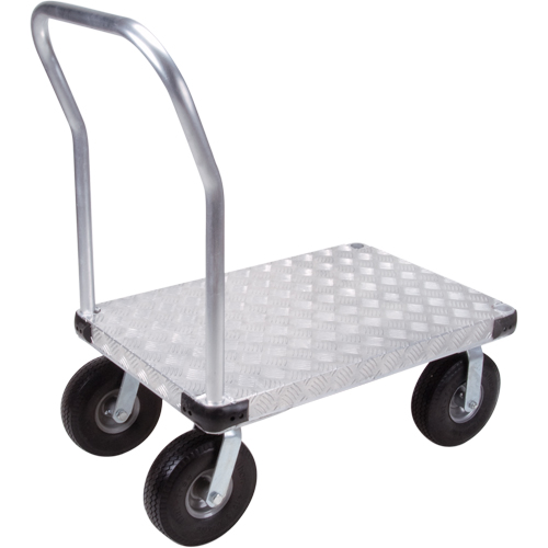 Aluminum Platform Truck, 24" W x 36" L, 1200 lbs. Cap., Flat Free Wheels Sécurité Médic