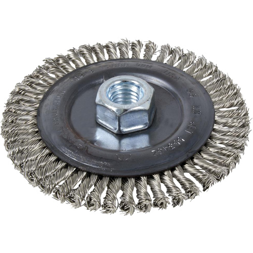 Stringer Bead Brush Wheel, 6" Dia., 0.022" Fill, 5/8"-11 Arbor Sécurité Médic