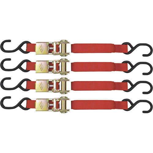 ITD-1154R Ratchet Tie Down Set, S-Hook, 1" W x 15' L, 1500 lbs. (680 kg) Working Load Limit Sécurité Médic