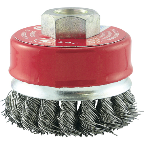 CKB2201T Brosse boisseau &agrave; fil nou&eacute;, 2-3/4" dia. x 5/8"-11 arbre Sécurité Médic