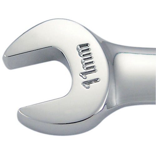 Non-Reversible Long Pattern Ratcheting Combination Wrench, 11 mm, Chrome Finish Sécurité Médic