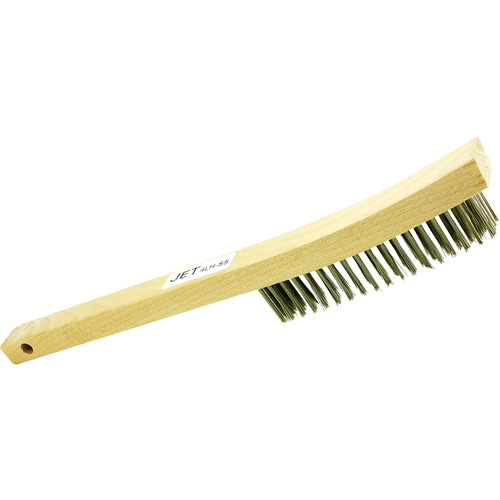 Brosse m&eacute;tallique &agrave; poils longs &agrave; quatre rang&eacute;es et manche long 4LHSS, Acier inoxydable, 4 x 19 rangs de fils, Longueur 13-3/4" Sécurité Médic